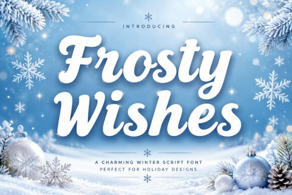 Frosty Wishes Script Font for Makers