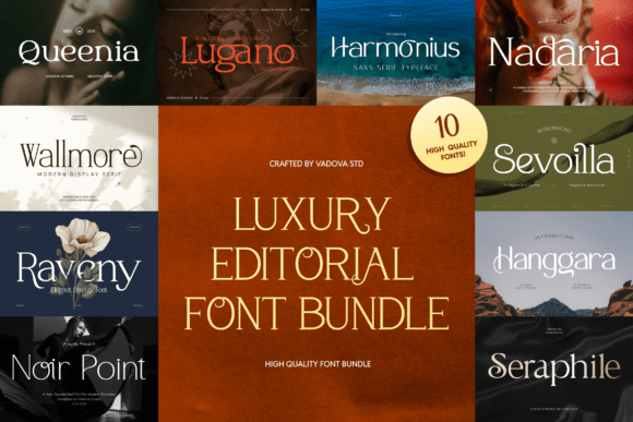 Luxury Editorial Bundle: Elegant Serif Fonts for Branding