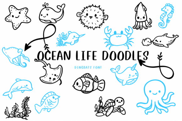 Ocean Life Doodles: A Sketch Style Font Review