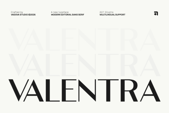 Valentra Typeface for Modern Makers